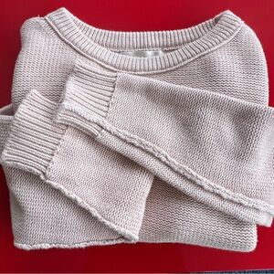 Chelsea & Theodore 100% Cotton Sweater. Pink/ Peach/ Cream Color. Size L.